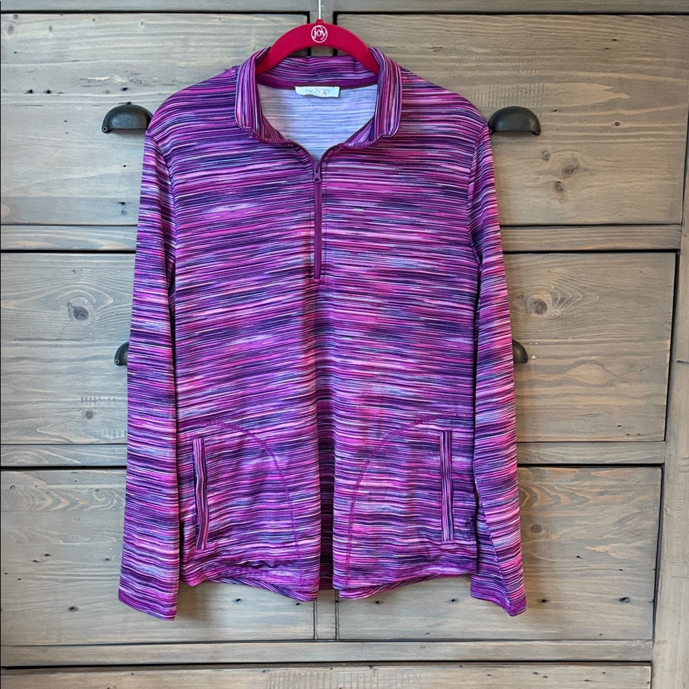 EUC Talbots Pink and Purple Striped Pullover sz M